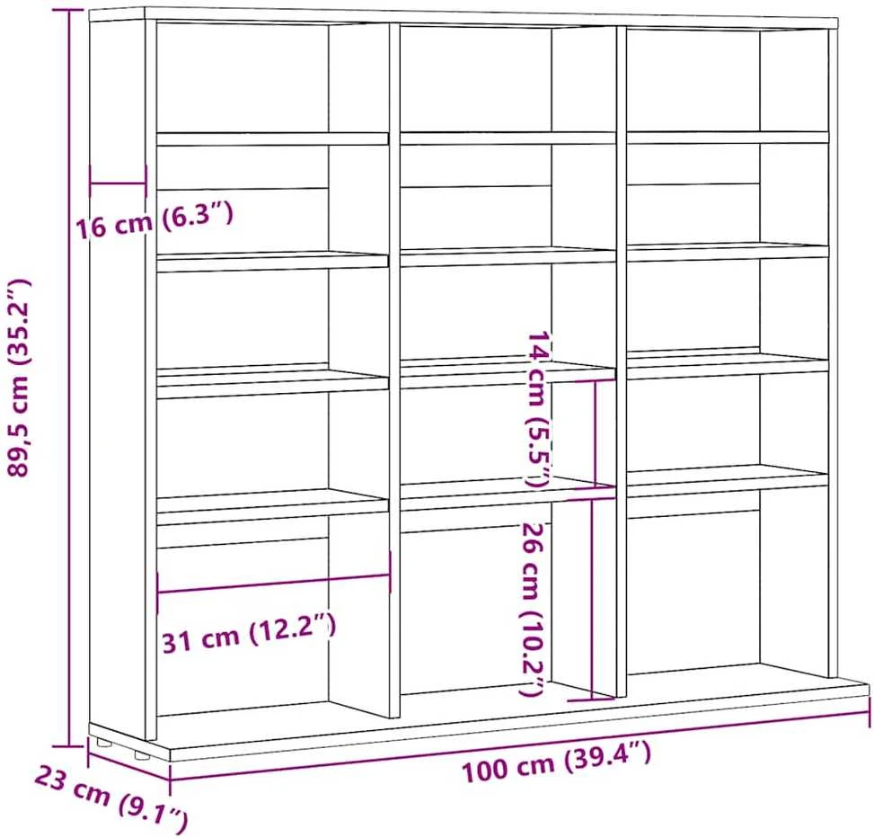 Spintelė CD, medienos, 100x23x89,5cm, apdirbta mediena