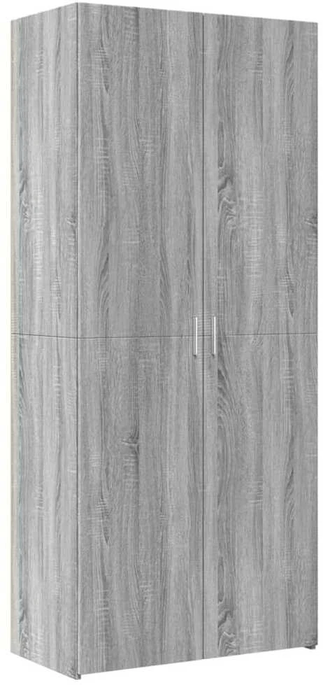 Spintelė daiktams, pilka ąžuolo, 80x42,5x225cm, mediena