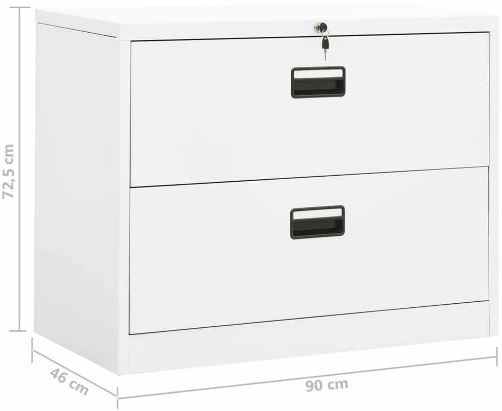 Spintelė dokumentams, baltos spalvos, 90x46x72,5cm, plienas