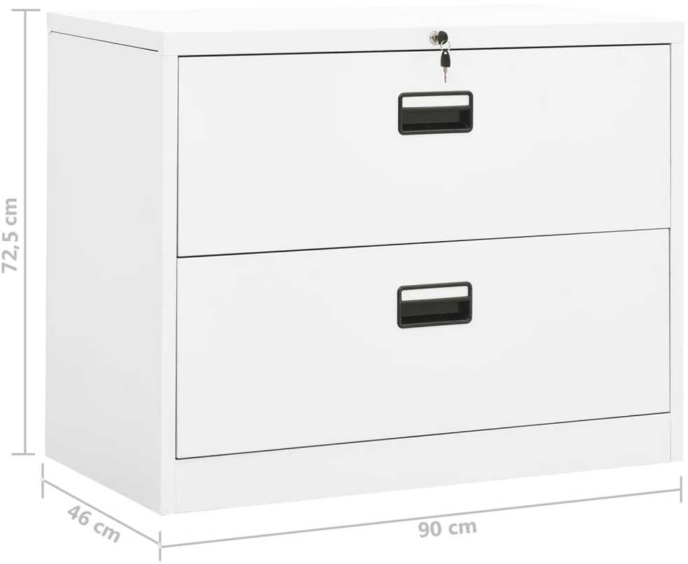 Spintelė dokumentams, baltos spalvos, 90x46x72,5cm, plienas