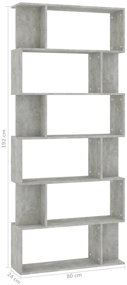 Spintelė/kambario pertvara, betono, 80x24x192cm, mediena