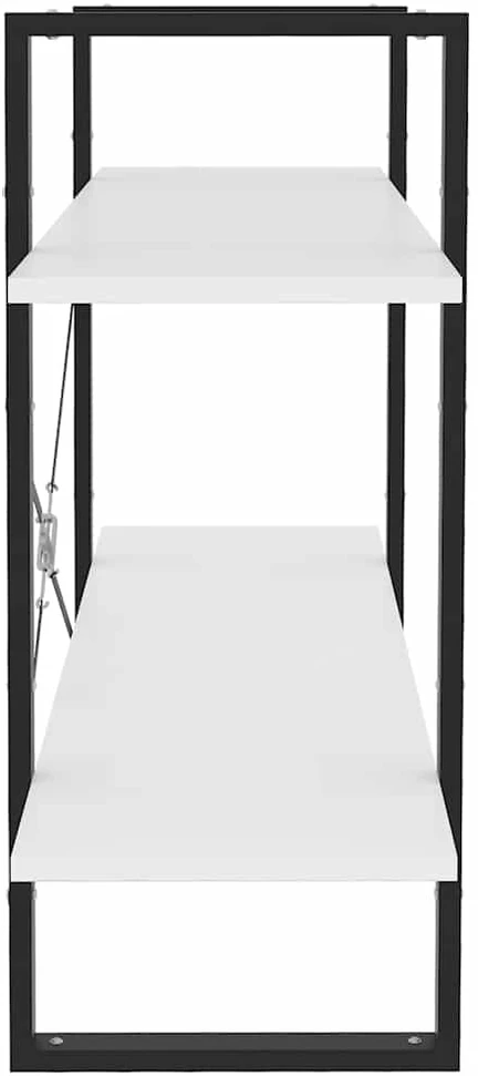 Spintelė knygoms, 2 aukštų, balta, 100x30x70cm, mediena