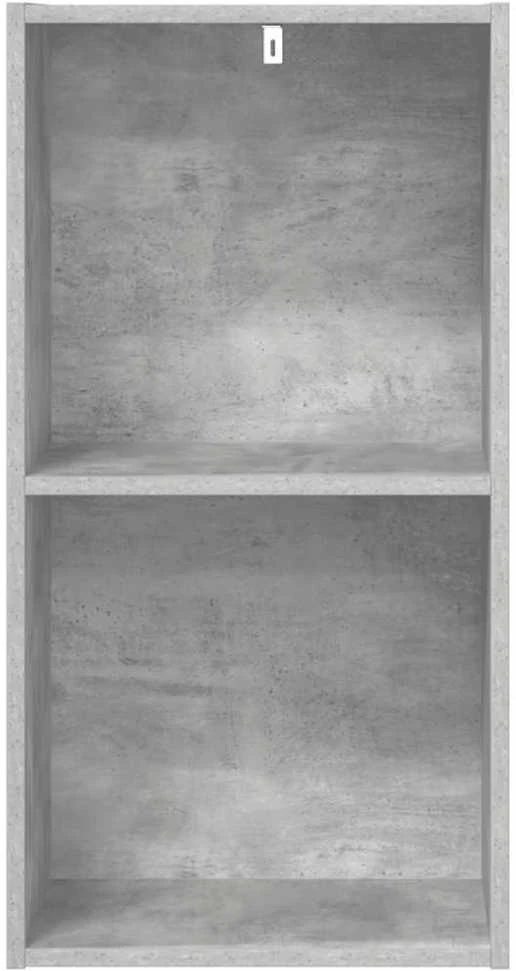 Spintelė knygoms, 2 lentynos, betono pilka, 40x30x76,5cm, MDP