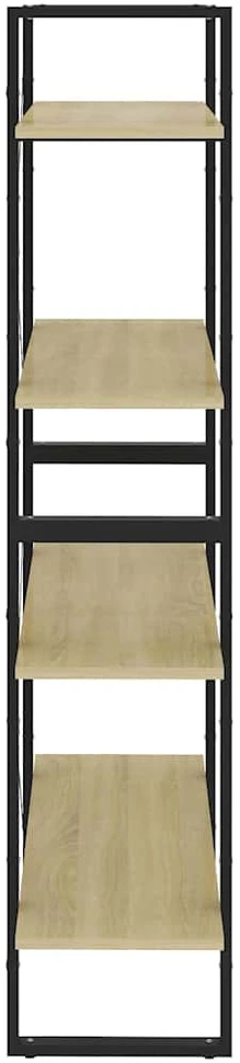 Spintelė knygoms, 4 aukštų, ąžuolo, 80x30x140cm, mediena