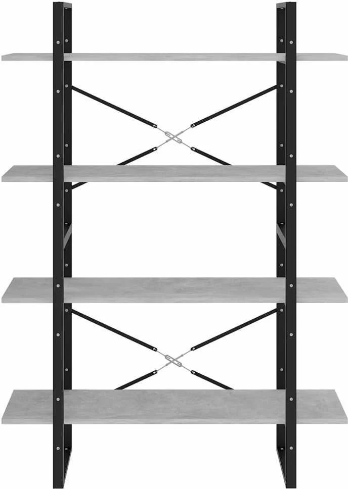 Spintelė knygoms, 4 aukštų, betono, 100x30x140cm, mediena