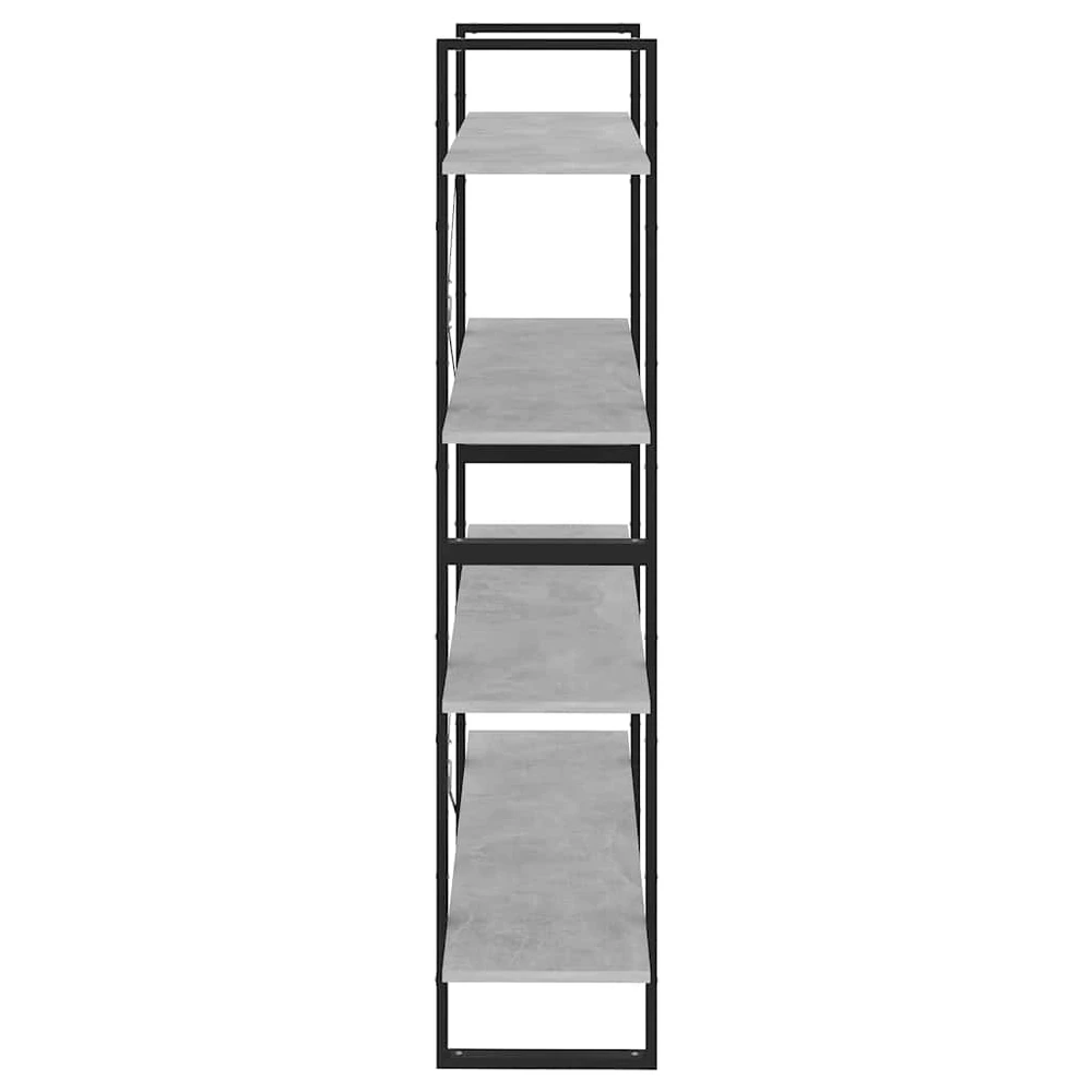 Spintelė knygoms, 4 aukštų, betono, 100x30x140cm, mediena