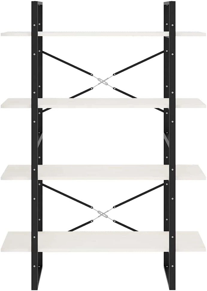 Spintelė knygoms, 4 lentynos, balta, 100x30x140cm, pušis