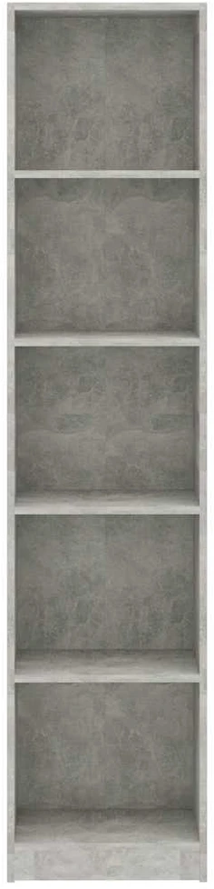 Spintelė knygoms, 5 aukštų, betono, 40x24x175cm, mediena