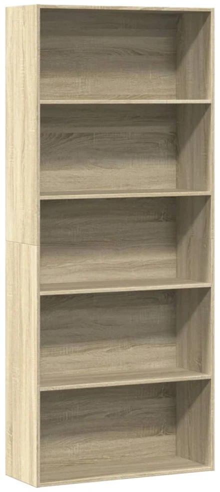 Spintelė knygoms, ąžuolo spalvos, 80x30x189cm, MDP