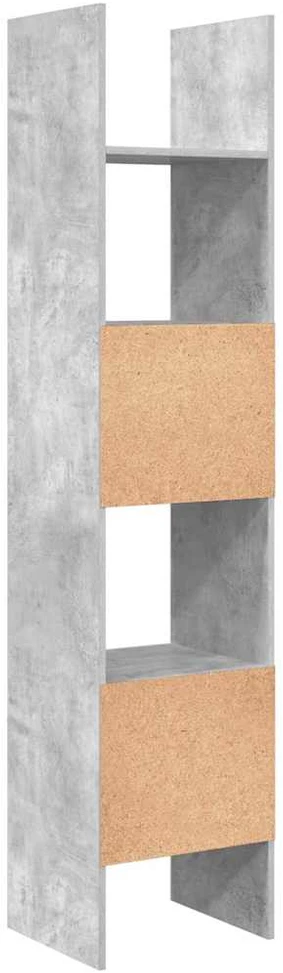 Spintelė knygoms, betono pilka, 40x35x180cm, apdirbta mediena