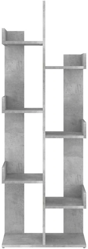Spintelė knygoms, betono pilka, 48x25,5x140cm, apdirbta mediena