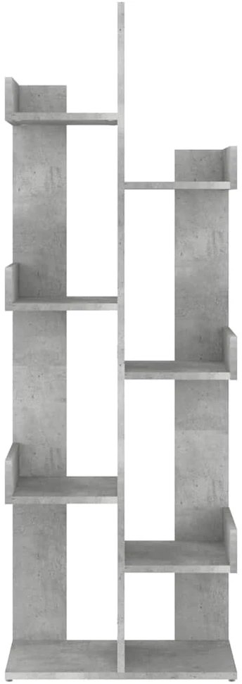 Spintelė knygoms, betono pilka, 48x25,5x140cm, apdirbta mediena