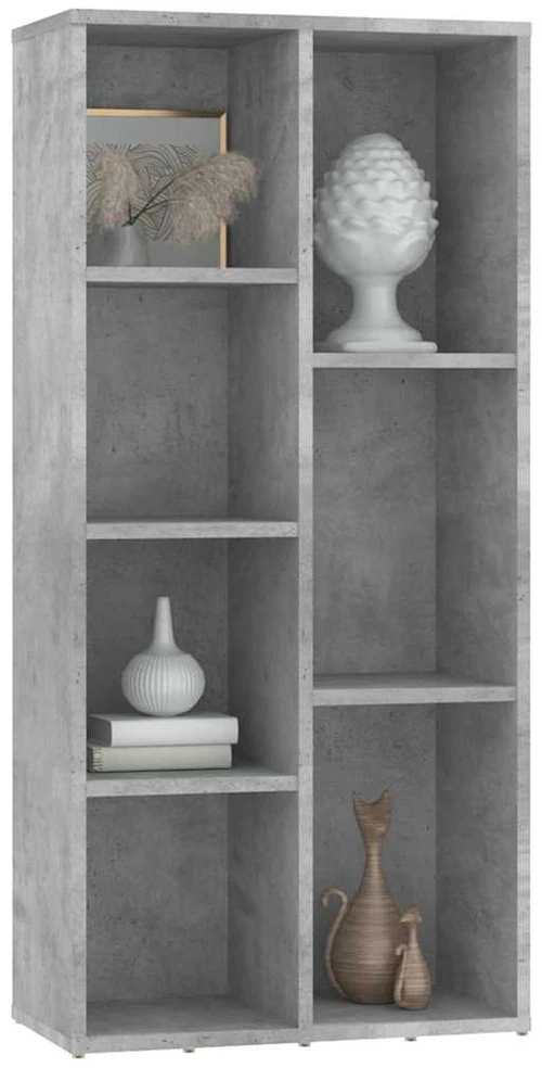 Spintelė knygoms, betono pilka, 50x25x106cm, apdirbta mediena