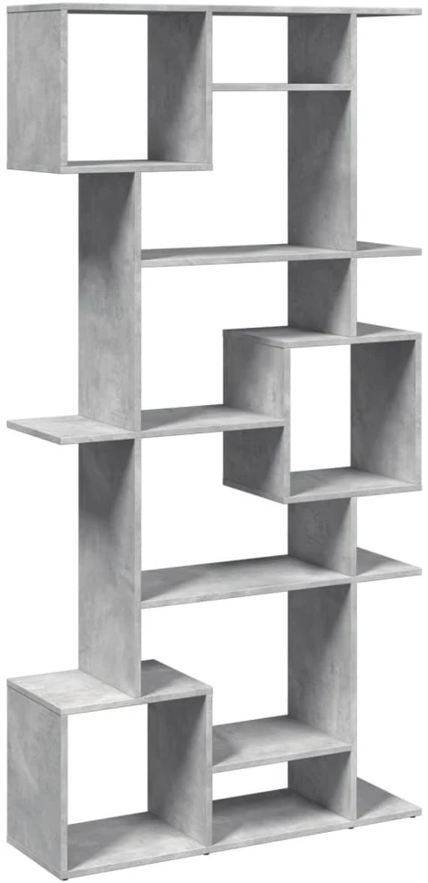 Spintelė knygoms, betono pilkos spalvos, 92x29x188cm, MDP