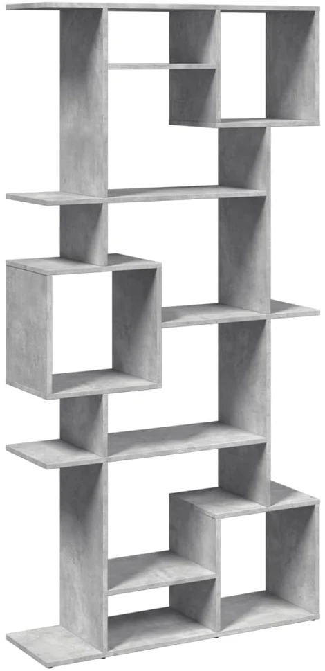 Spintelė knygoms, betono pilkos spalvos, 92x29x188cm, MDP
