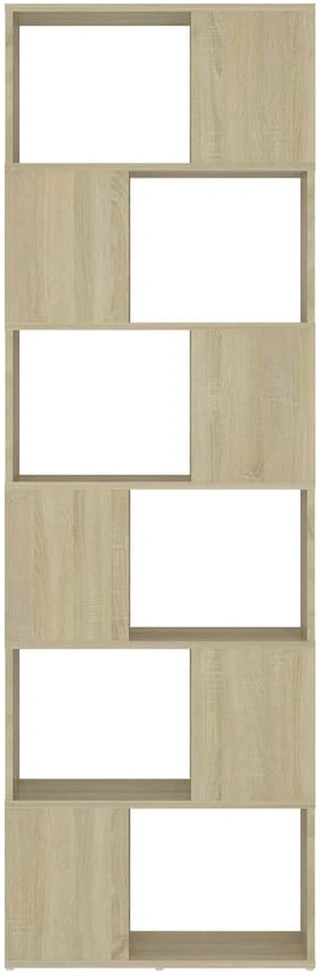 Spintelė knygoms/kambario pertvara, ąžuolo, 60x24x186cm, MDP