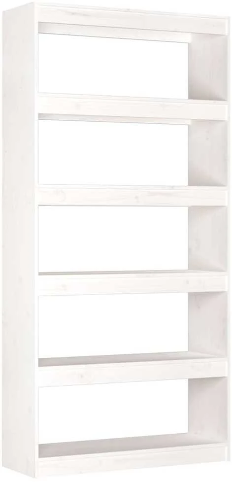 Spintelė knygoms/kambario pertvara, balta, 80x30x167,4cm, pušis