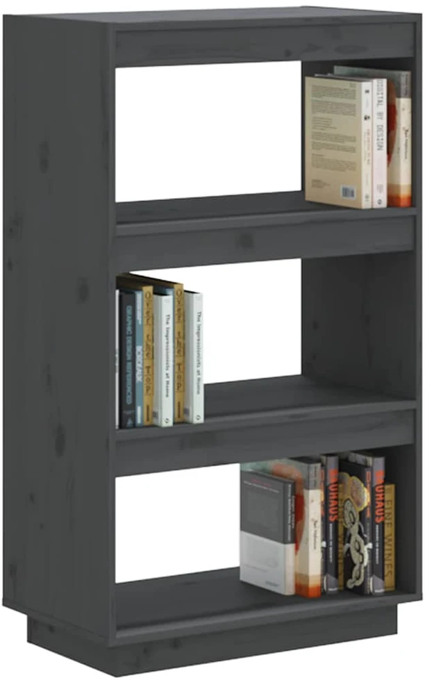 Spintelė knygoms/kambario pertvara, pilka, 60x35x103cm, pušis