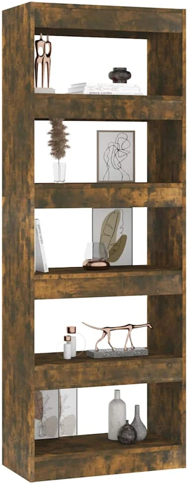 Spintelė knygoms/pertvara, dūminė ąžuolo, 60x30x166cm, mediena