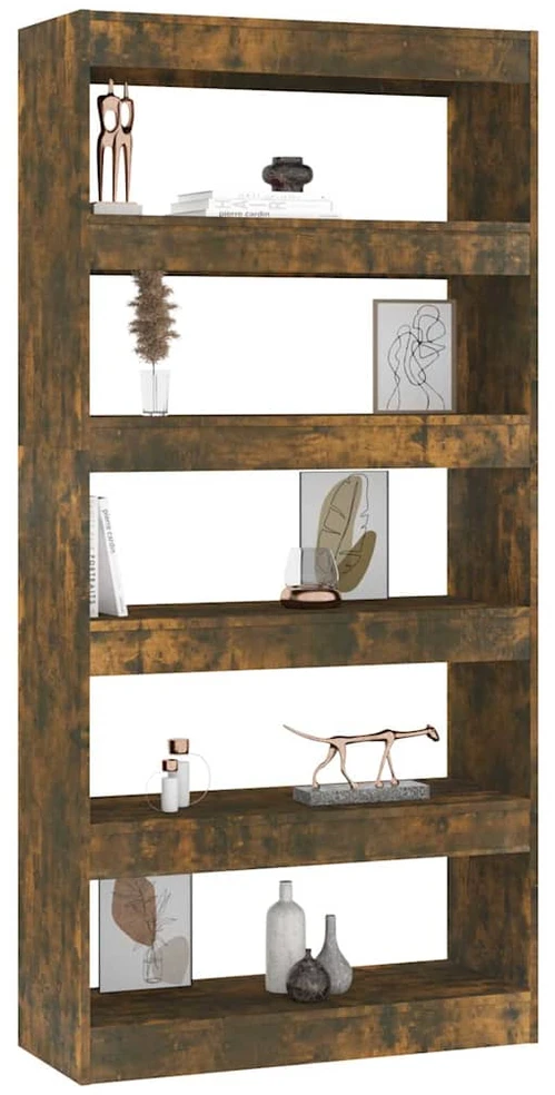 Spintelė knygoms/pertvara, dūminė ąžuolo, 80x30x166cm, mediena