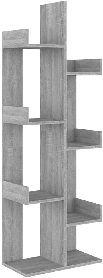 Spintelė knygoms, pilka ąžuolo, 48x25,5x140cm, mediena