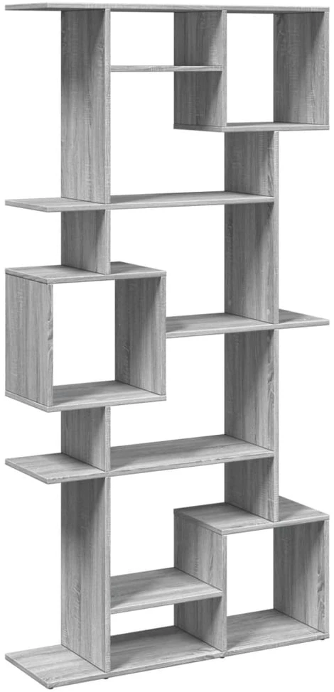 Spintelė knygoms, pilka ąžuolo, 92x29x188cm, mediena