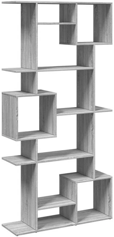Spintelė knygoms, pilka ąžuolo, 92x29x188cm, mediena