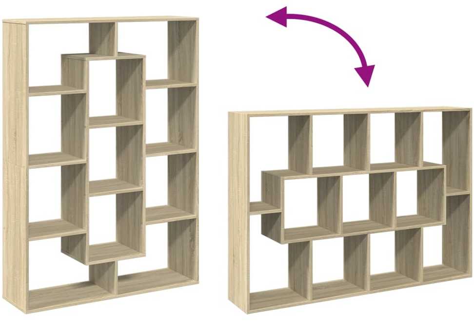 Spintelė knygoms, sonoma ąžuolo, 102x29x143cm, mediena