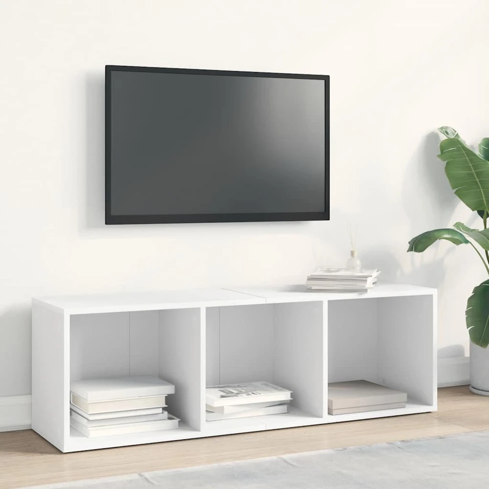 Spintelė knygoms/TV, balta, 36x30x114cm, apdirbta mediena