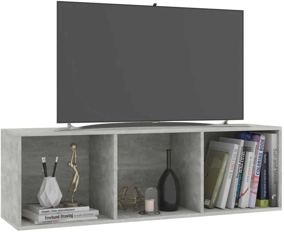 Spintelė knygoms/TV, betono, 36x30x114cm, apdirbta mediena