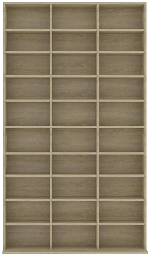Spintelė kompaktiniams diskams, ąžuolo, 102x16x177,5cm, mediena