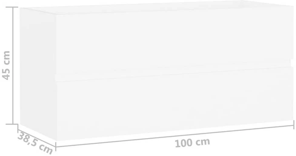 Spintelė praustuvui, baltos spalvos, 100x38,5x45cm, MDP