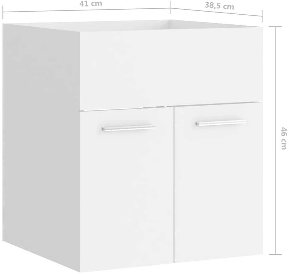 Spintelė praustuvui, baltos spalvos, 41x38,5x46cm, MDP
