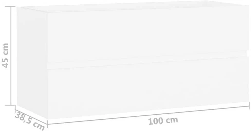 Spintelė praustuvui, baltos spalvos, 100x38,5x45cm, MDP