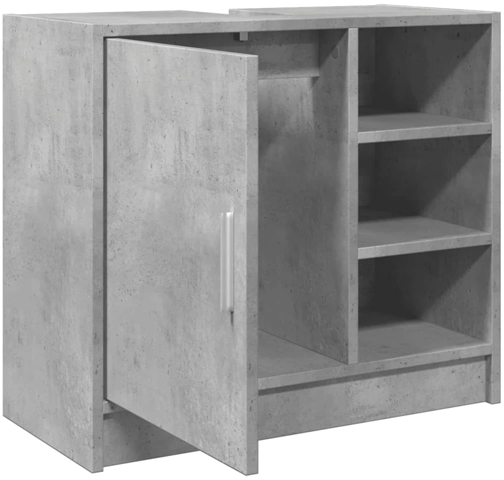 Spintelė praustuvui, betono, 63x29x55cm, apdirbta mediena