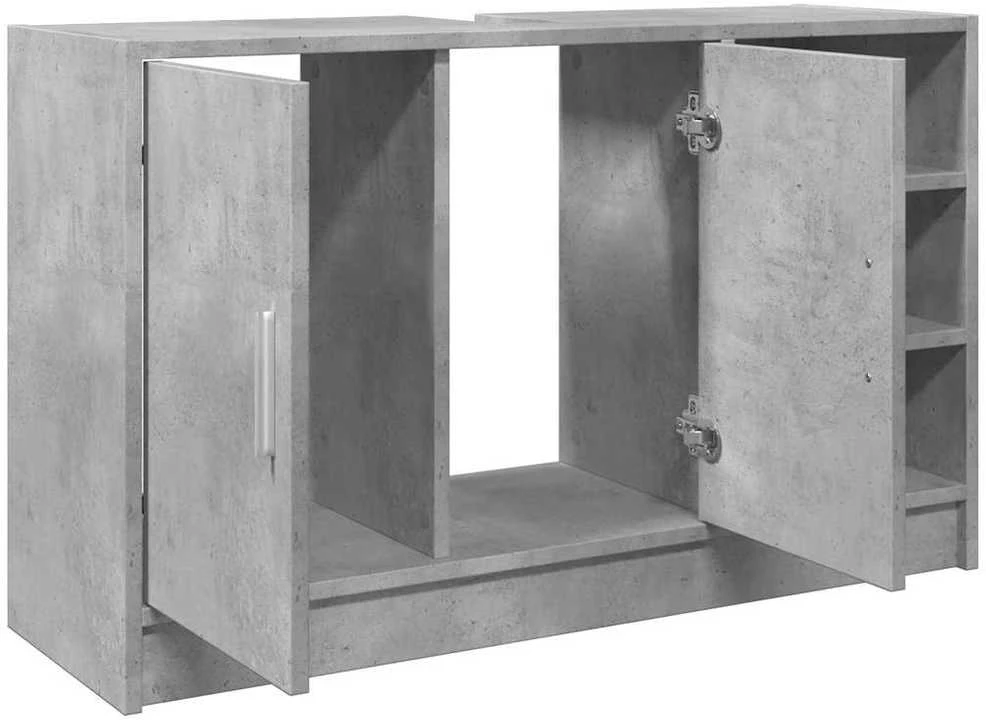 Spintelė praustuvui, betono, 90x29x55cm, apdirbta mediena