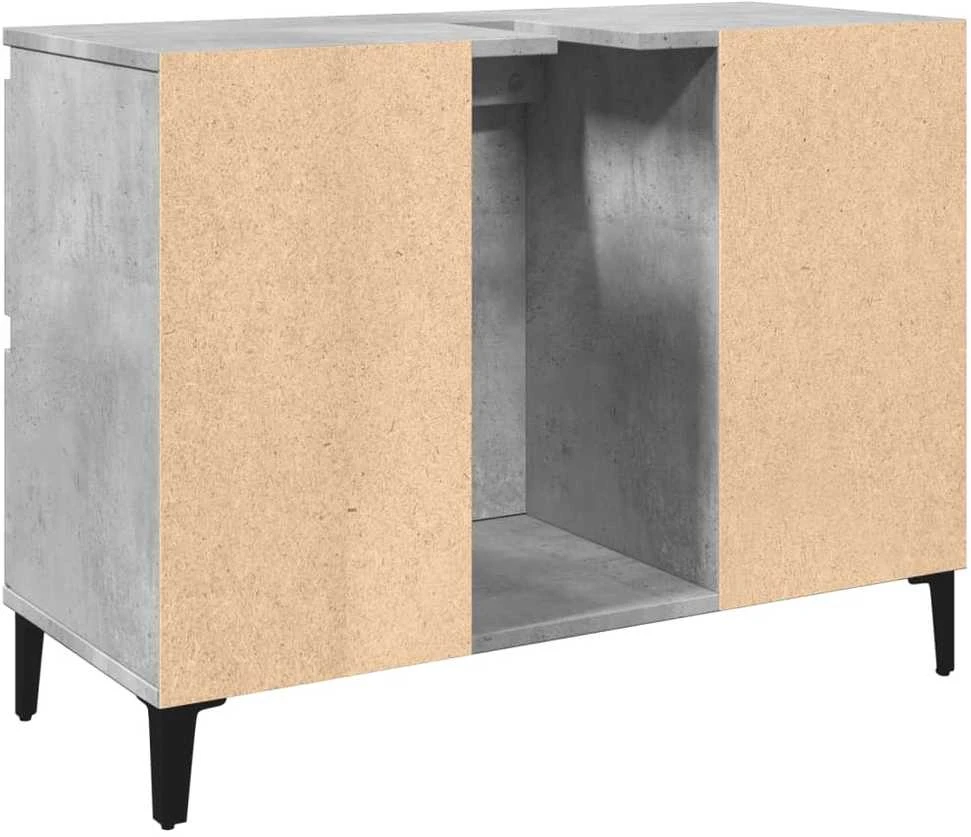 Spintelė praustuvui, betono pilka, 80x33x60cm, apdirbta mediena