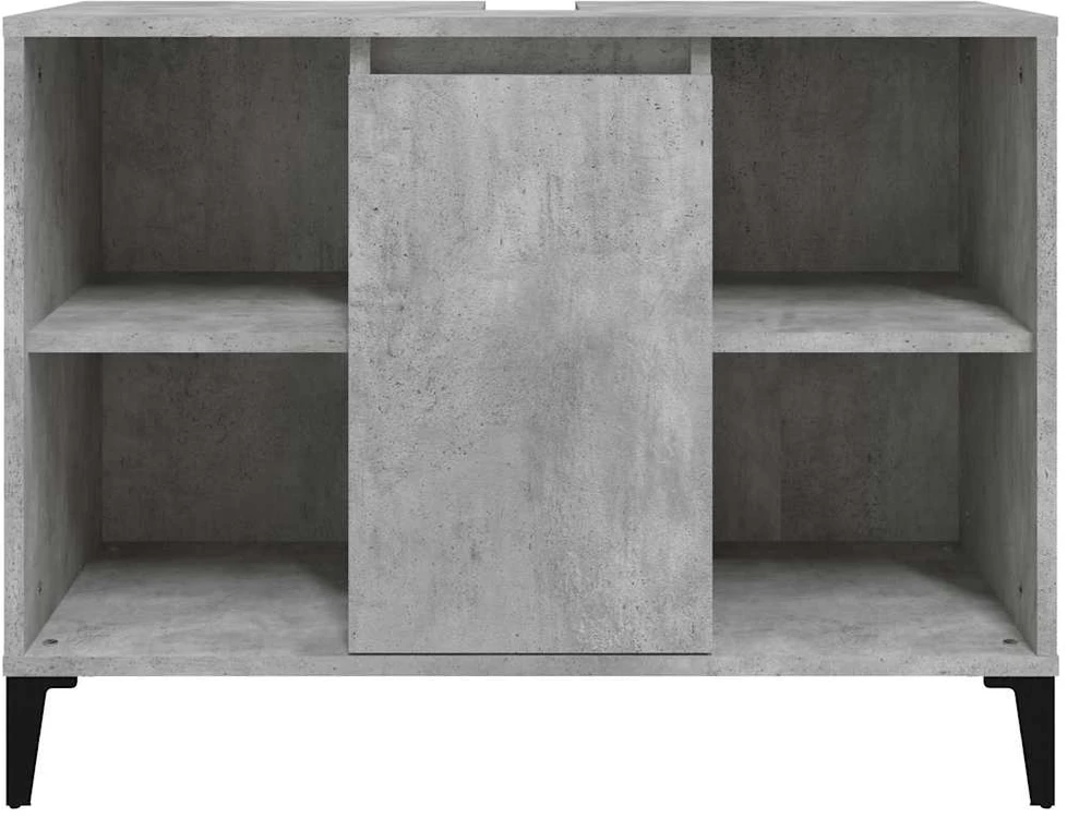 Spintelė praustuvui, betono pilka, 80x33x60cm, apdirbta mediena