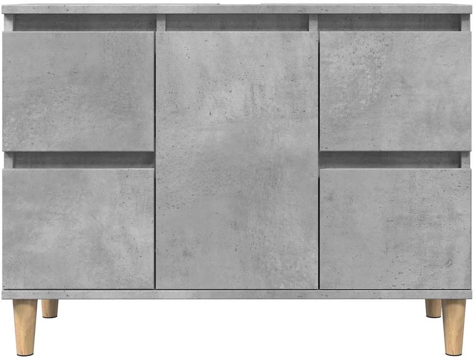 Spintelė praustuvui, betono pilka, 80x33x60cm, apdirbta mediena