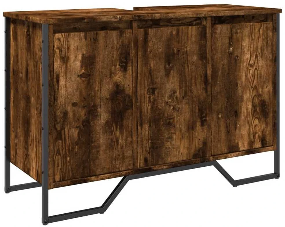 Spintelė praustuvui, dūminė, 91x35x60cm, apdirbta mediena
