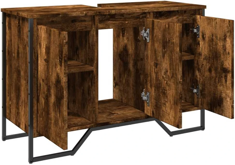 Spintelė praustuvui, dūminė, 91x35x60cm, apdirbta mediena