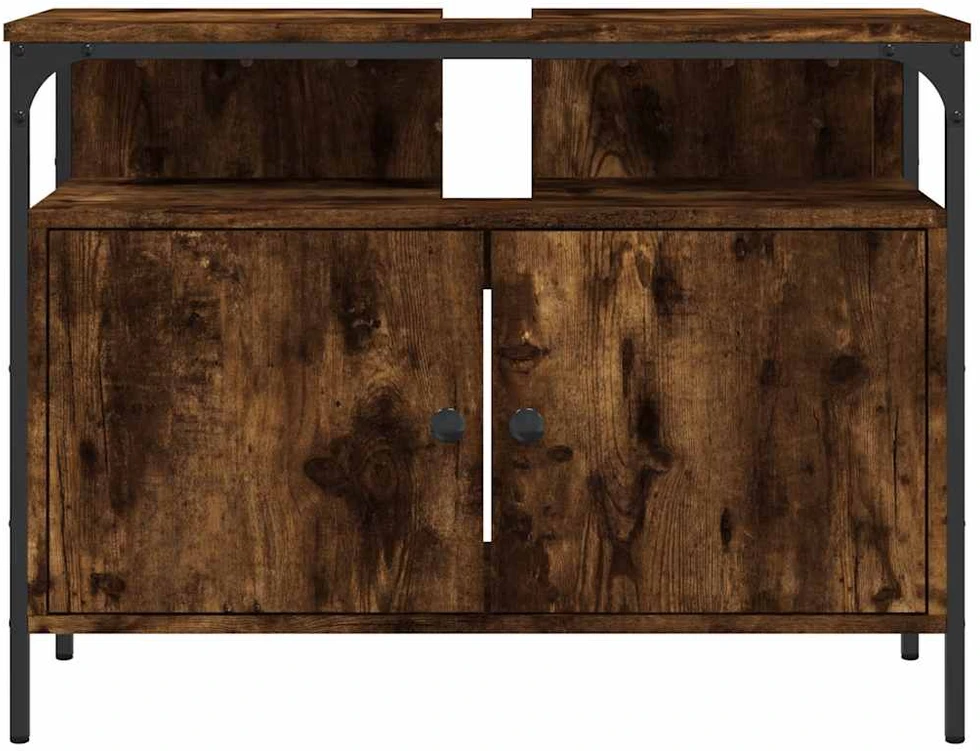 Spintelė praustuvui, dūminio ąžuolo, 80x30x60cm, mediena