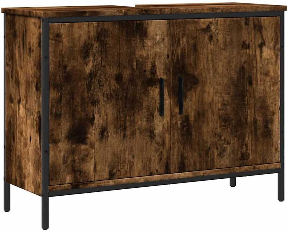 Spintelė praustuvui, dūminio ąžuolo, 80x30x60cm, mediena