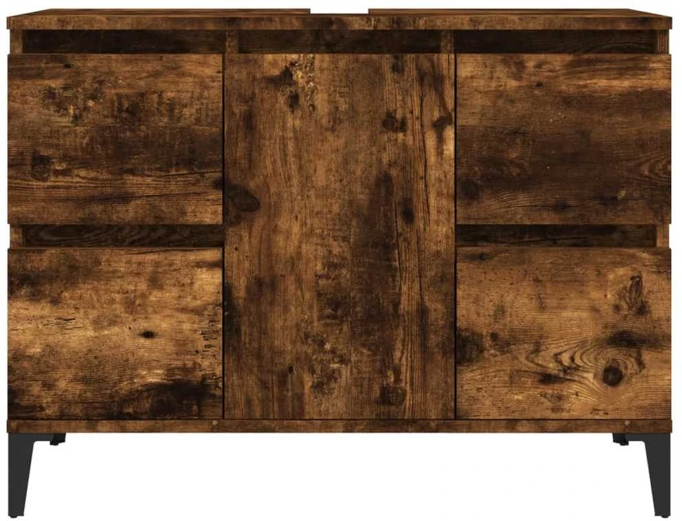 Spintelė praustuvui, dūminio ąžuolo, 80x33x60cm, mediena