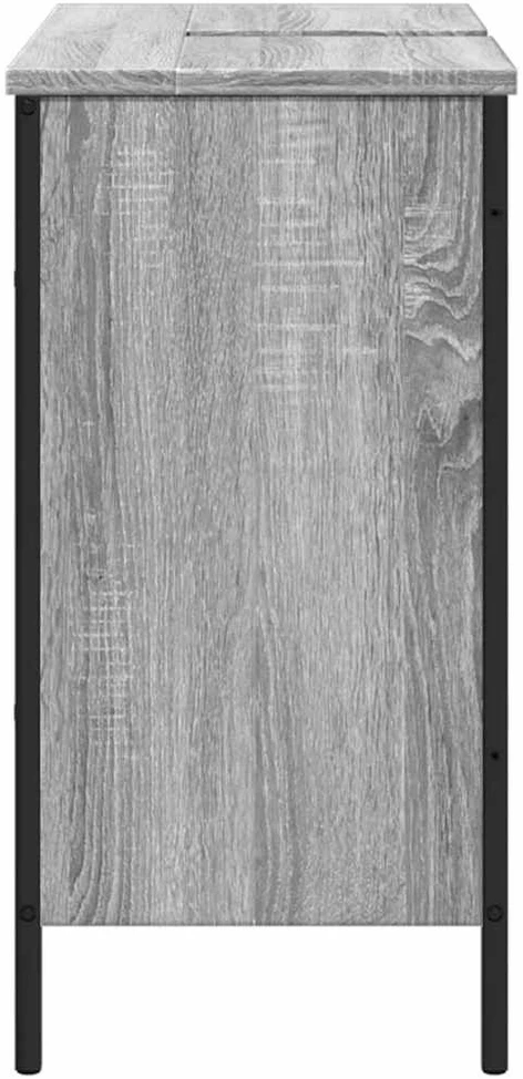 Spintelė praustuvui, pilka ąžuolo, 80x30x60cm, apdirbta mediena