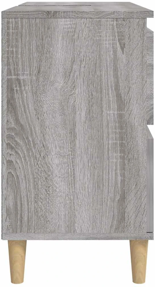 Spintelė praustuvui, pilka ąžuolo, 80x33x60cm, apdirbta mediena
