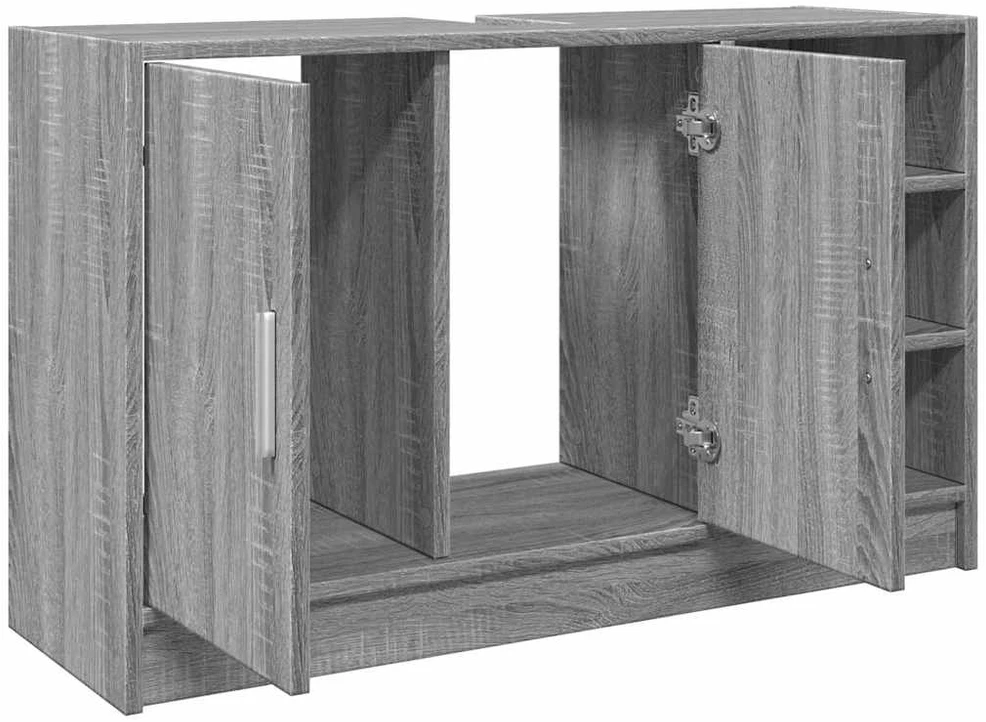 Spintelė praustuvui, pilka ąžuolo, 90x29x55cm, apdirbta mediena