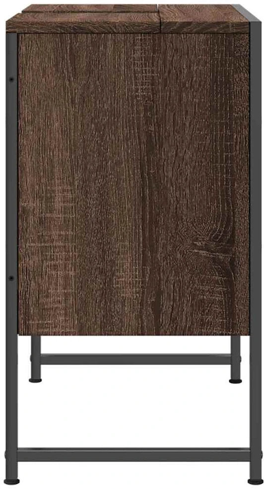 Spintelė praustuvui, ruda ąžuolo, 60x33x60cm, apdirbta mediena