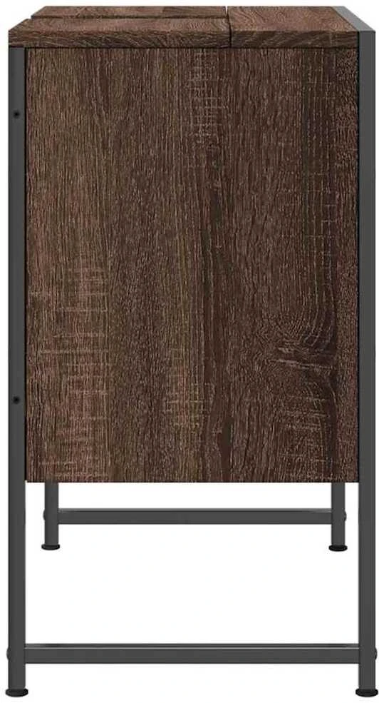 Spintelė praustuvui, ruda ąžuolo, 60x33x60cm, apdirbta mediena