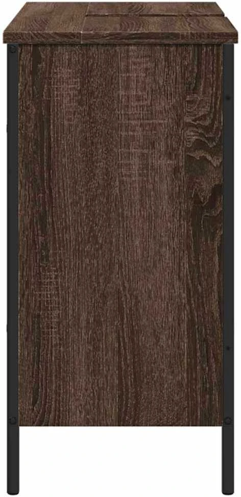 Spintelė praustuvui, ruda ąžuolo, 80x30x60cm, apdirbta mediena